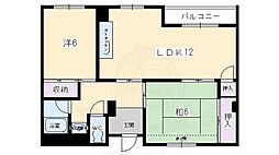 リエス西院 2LDKの間取図画像