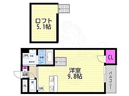 アクアプレイス京都西陣 1Kの間取図画像