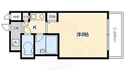 デ・リード金閣寺道 1Kの間取図画像