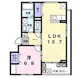 プレミール京都 1LDKの間取図画像