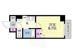 ラナップスクエア京都西陣 1Kの間取図画像