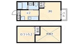 ロフティ北野の森 1Kの間取図画像