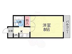 詩仙ハイム2 1Kの間取図画像