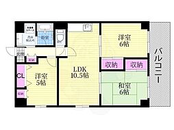 ビューテラス桂南 3LDKの間取図画像