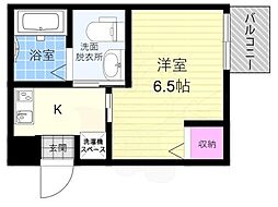 オリエント五条坂 1Kの間取図画像