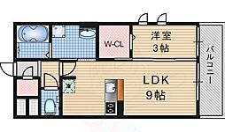 ルミエール京都 1LDKの間取図画像