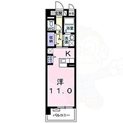 SHICATACHAMBRETTES1 ワンルームの間取図画像
