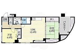 サントル西京 2LDKの間取図画像