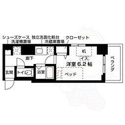 CAMPUSVILLAGE京都今出川通 ワンルームの間取図画像