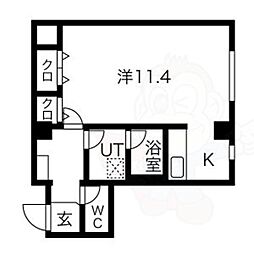 プラネシア星の子山科駅前 1Kの間取図画像