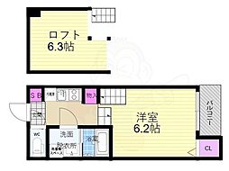 ハーモニーテラス東野 1Kの間取図画像