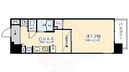 エステムコート京都河原町プレジール 1DKの間取図画像