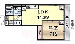 エスポワール仁 1LDKの間取図画像