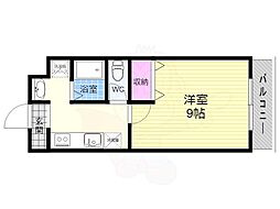 メイプルリーフ嵯峨野 1Kの間取図画像