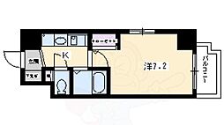 エステムコート京都烏丸3ジャパニズム 1Kの間取図画像