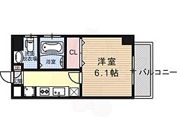 エステムプラザ京都ステーションレジデンシャル 1Kの間取図画像