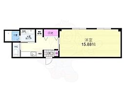 雪月花ビル 1Kの間取図画像