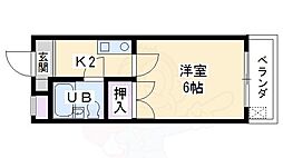 グリーンハイツ東山 1Kの間取図画像