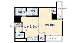 グラシオン西陣 1DKの間取図画像