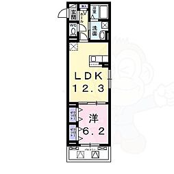 レジデンスグレース 1LDKの間取図画像