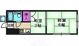 コーポいちらく 2Kの間取図画像