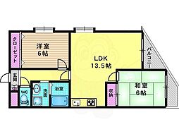 ロイヤルセイリョー 2LDKの間取図画像