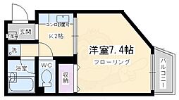 ハーモニー南円町 1Kの間取図画像