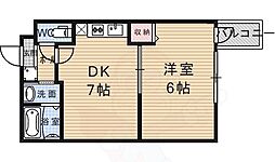 フォルトゥーナ中堂寺 1Kの間取図画像
