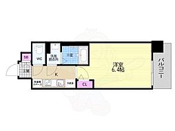 京都市南区吉祥院西ノ庄西浦町マンション 1Kの間取図画像