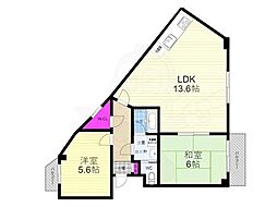 シャン・デ・リ 2LDKの間取図画像