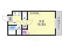 Fortuna東寺町 1Kの間取図画像
