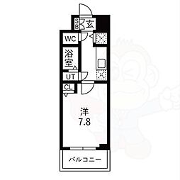 ファステート京都洛南エリーゼ 1Kの間取図画像