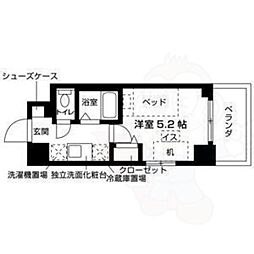 CAMPUSVILLAGE京都今出川通 ワンルームの間取図画像