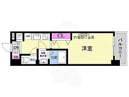 Luxe京都西大路 1Kの間取図画像