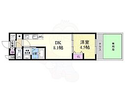 アドバンス京都北大路レフィナード 1DKの間取図画像