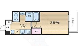 シャントール二条 1Kの間取図画像