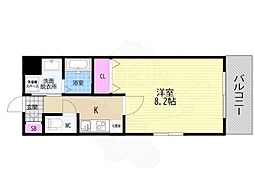 QUALIE丹波口駅前 1Kの間取図画像