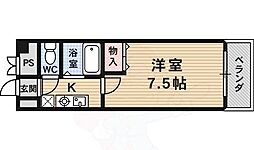 サンロイヤル藤ノ森 1Kの間取図画像