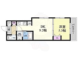 アドバンス京都北大路レフィナード 1DKの間取図画像