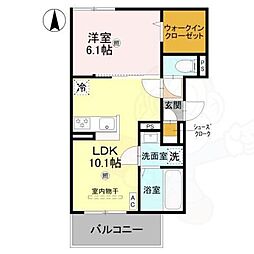 GRAMM西衣手町 1LDKの間取図画像