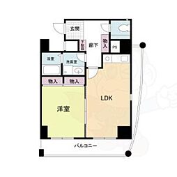 ジョイフル紫野 1LDKの間取図画像
