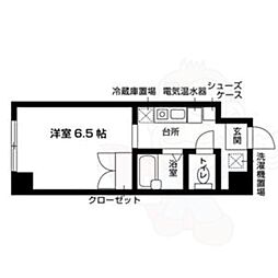 ジュイール北白川 ワンルームの間取図画像