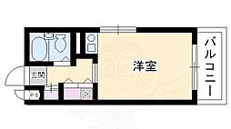 ヴィラ夷川 ワンルームの間取図画像