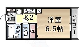 セジュール大宅 1Kの間取図画像