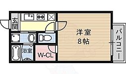 田山プライム 1Kの間取図画像