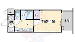 ラナップスクエア京都西陣 1Kの間取図画像