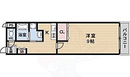 エクセレント 1Kの間取図画像