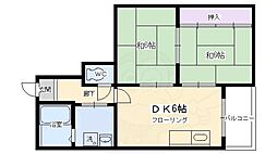 フィルハウゼ五条 2DKの間取図画像