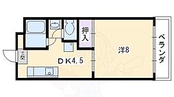 カーサ南野 1DKの間取図画像