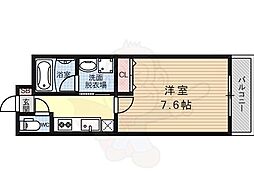 ベラジオ京都西院ウエストシティ 1Kの間取図画像